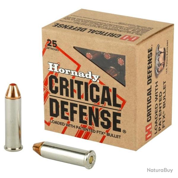 Balles Hornady FTX Critical Defense 125gr Cal .357 Mag - Lot de 60 munitions