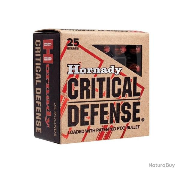Balles Hornady FTX Critical Defense 110gr Cal .38 Spcial - Lot de 75 munitions