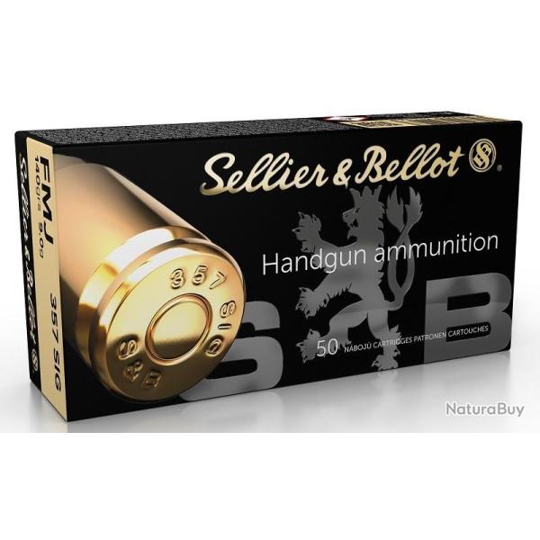 Balles Sellier & Bellot FMJ 139gr Cal .357 Sig - Lot de 200 munitions