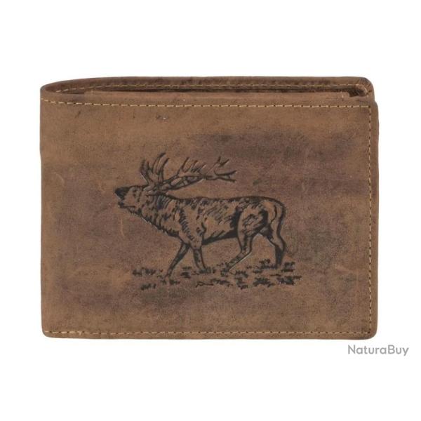 PORTEFEUILLE EN CUIR MOTIF BRAME DU CERF
