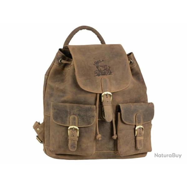 SAC � DOS CUIR MOTIF CERF