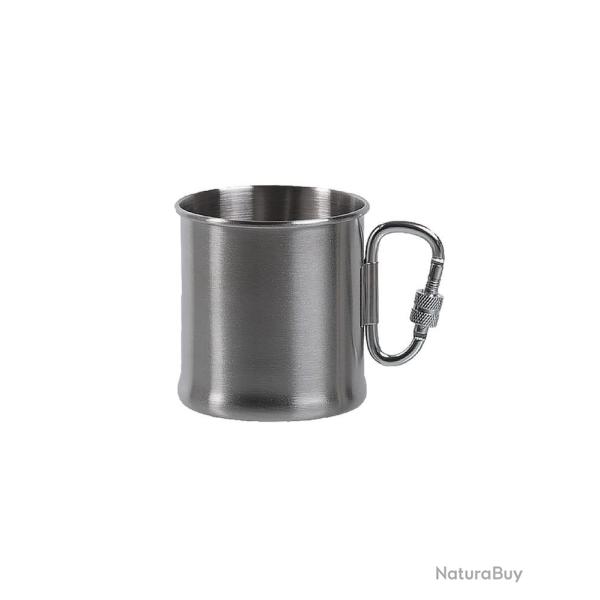 Tasse en acier inoxydable avec anse mousqueton Alu 250ml