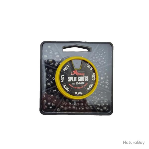 Boite de plombs Split Shot Filfishing 150gr 7 tailles
