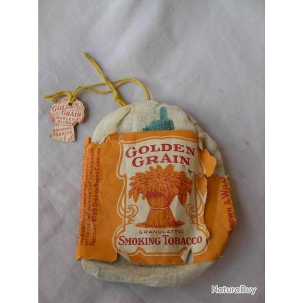 WW2/POSTWAR US SACHET/PAQUET VIDE DE TABAC A ROULER " GOLDEN GRAIN " AVEC SCELL RFRENC G.I. 5