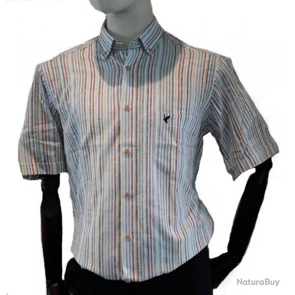CHEMISETTE L�G�RE LIN/COTON TL � RAYURES