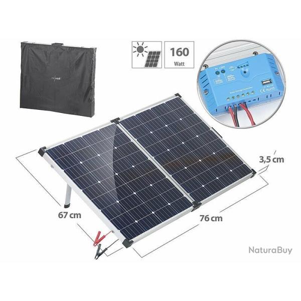 Panneau Solaire pliable 160 W avec Cellules Monocristallines Revolt Source Energie