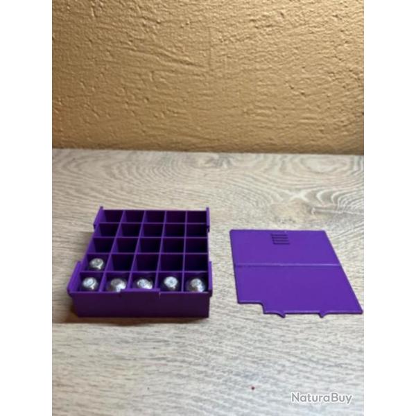 Boite violette pour 25 balles ronde ou ogivale calibre 50 poudre noire