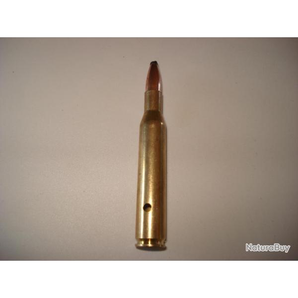une cartouche de 270 winchester neutralis�e ogive demi blind�e pour collection