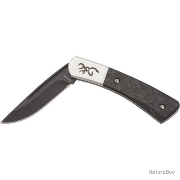 Couteau Browning Knoll Folder Lame Acier 12C27 Manche Fibre de Carbone BR0476