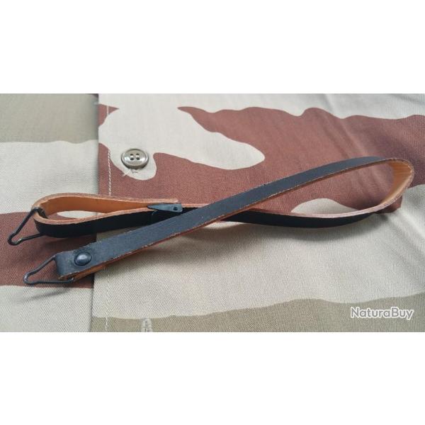 Jugulaire cuir noir  pour liner Nato-Otan M-58