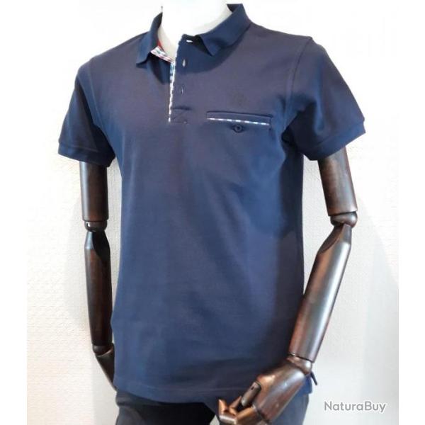 POLO MANCHES COURTES MARINE TS