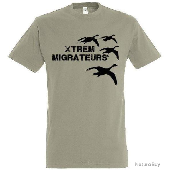 Tee-shirt vert gris oies XTREM MIGRATEURS-S