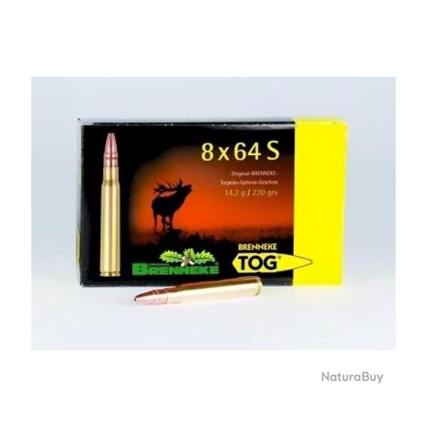Munitions BRENNEKE tog cal.8x64s 14.2g 220gr par 20