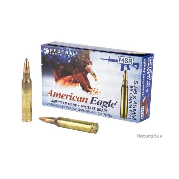 FEDERAL American Eagle Lot de 500 cartouches 5.56x45 FMJ 55gr