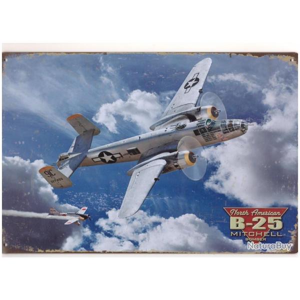 PLAQUE METAL BOMBARDIER B25 MITCHELL WW2