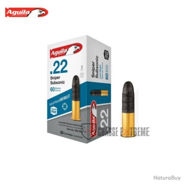 50 Munitions AGUILA Sniper Subsonic 60Gr Cal 22 Lr