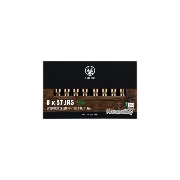 Munitions RWS Cal.8x57JRS EVO GREEN 9.0g 139gr par 60