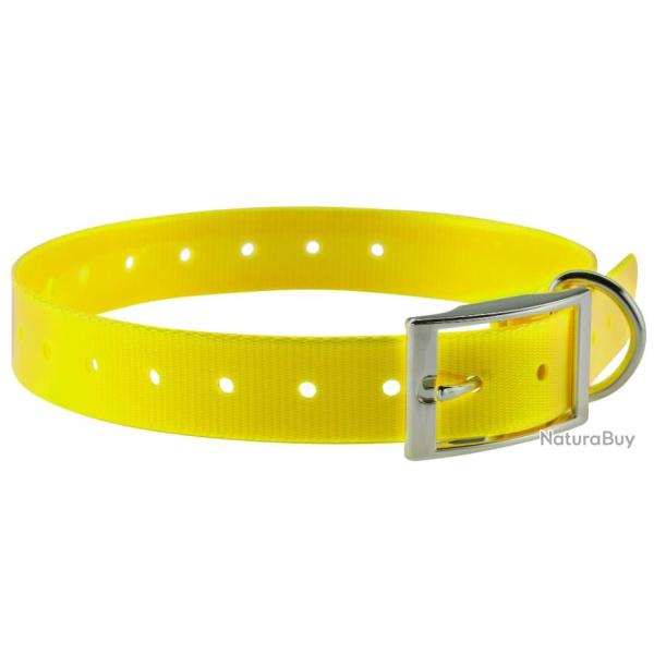 Collier polyur�thane haute visibilit� jaune + gravure