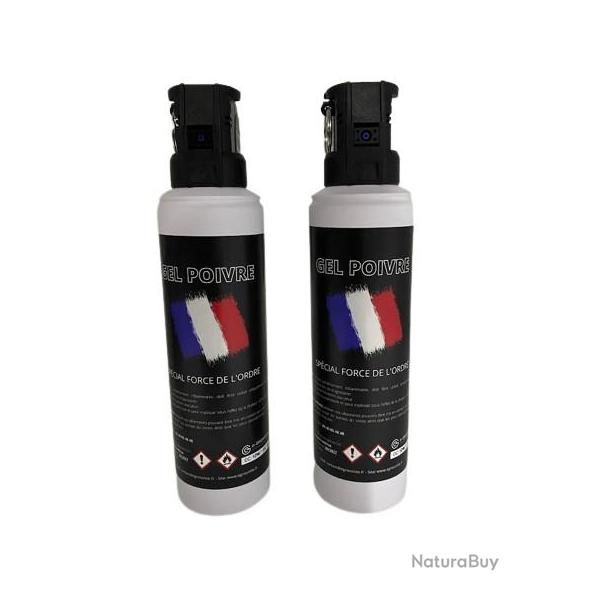 LOT DE 2 AEROSOLS ANTI-AGRESSION SUPER PRO - GEL POIVRE - 100 ML POIGNEE PEPPERPRO 1