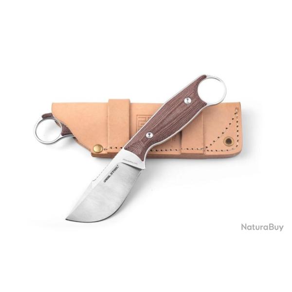 Couteau Real Steel Furrier Skinner Lame Acier N690 Manche Red Micarta Etui Cuir RS3611RM