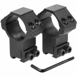 Paire de colliers de montage en alliage d'aluminium a&eacute;ronautique haut rail 11mm et diam&egrave;tre 25,4mm
