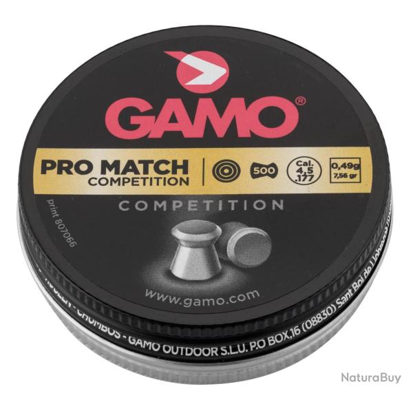 500 PLOMBS GAMO PRO MATCH COMPETITION CAIBRE 4.5mm