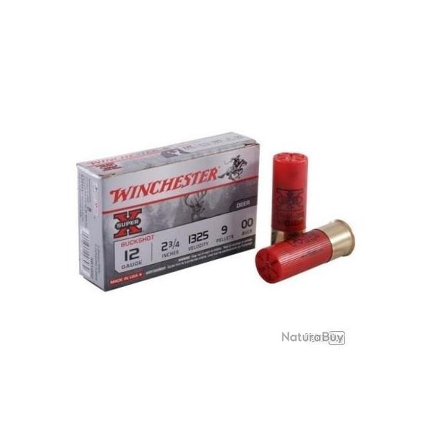 Chevrotines Winchester SUPER X Buckshot Cal.12/76 15 grains par 50