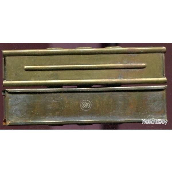 Lame chargeur Mauser 98K - guerre 39-45 - laiton deux parties - marquage = SB entrelac�s