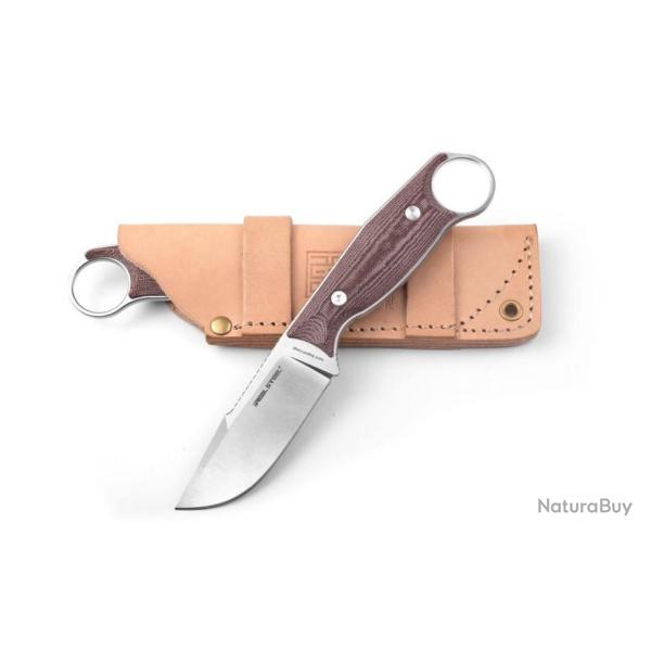 Couteau Real Steel Furrier Harpoon Lame Acier N690 Manche Red Micarta Etui Cuir RS3612RM