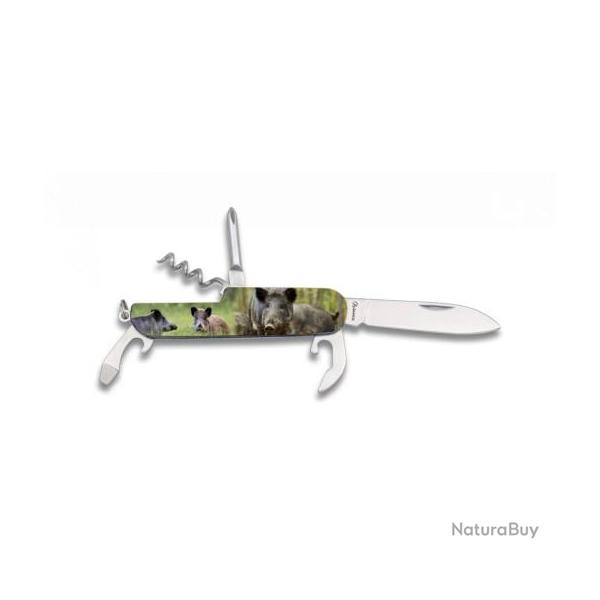 Couteau sanglier 3D 6 fonctions 9 cm