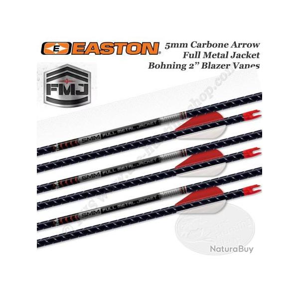 EASTON FMJ Black 5MM Full Metal Jacket Fl�ches de chasse et tir 3D en carbone chemis� Alu 400 Fl�che