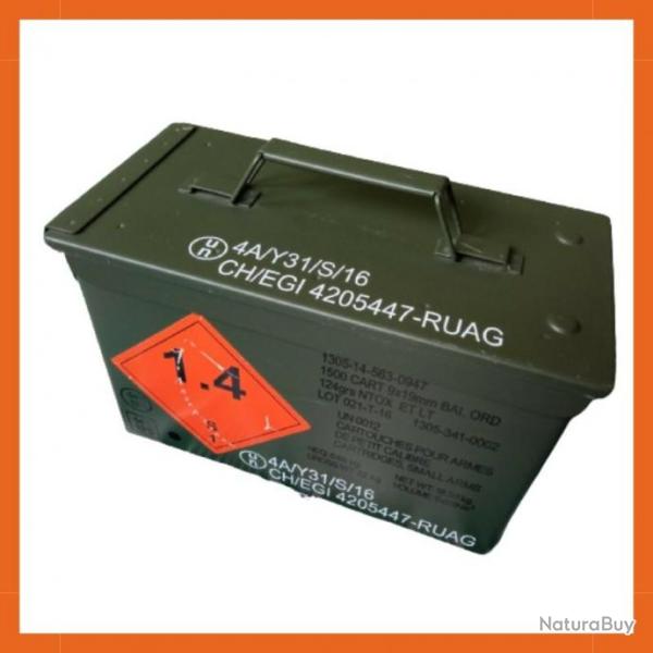Caisse de munition 1500 cartouche 9x19mn