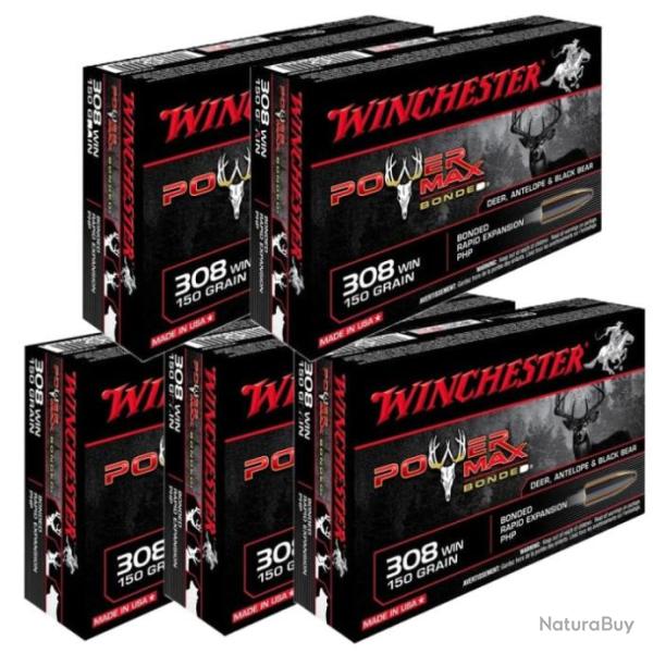 Balles Winchester Power Max Bonded - Cal. 308 Win Mag - 308 Win MAG / 150 / Par 5