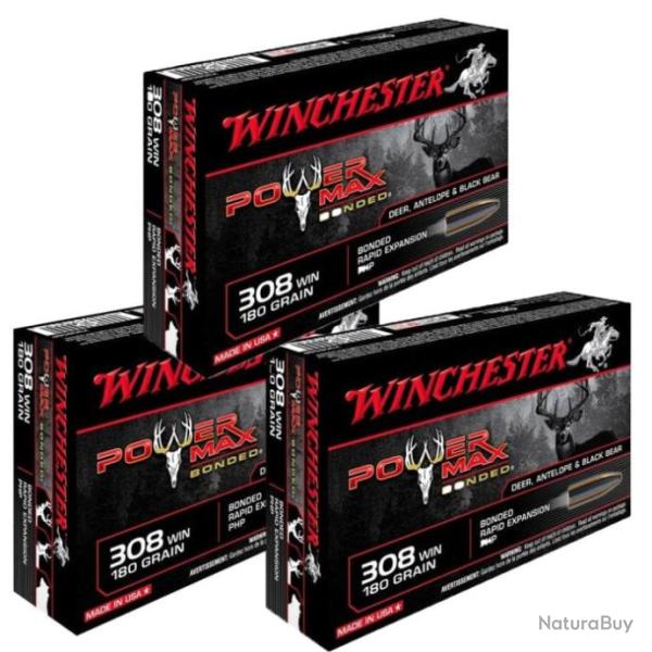 Balles Winchester Power Max Bonded - Cal. 308 Win Mag - 308 Win MAG / 180 / Par 3