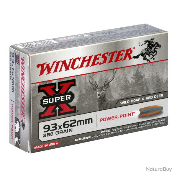 Balles Winchester Power Point - Cal. 9.3x62 - 9.3x62 / Par 5