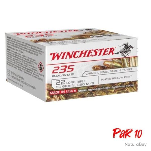 Balles Winchester Super-X Varmint Plated Hollow Point - Cal. 22 LR - 22LR / Par 10