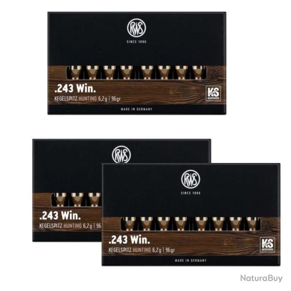 Balles RWS Kegelspitz - Cal. 243 Win - Par 3