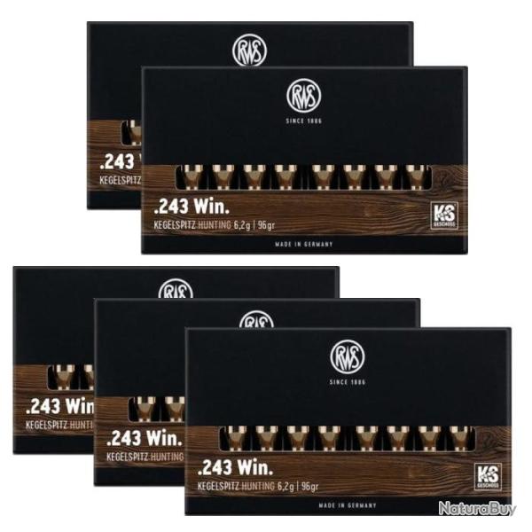 Balles RWS Kegelspitz - Cal. 243 Win - Par 5