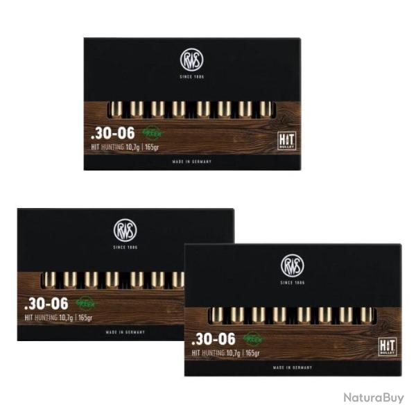 Balles RWS Short Rifle Hit - Cal. 30-06 Sprg - 30-06 / 165 / Par 3