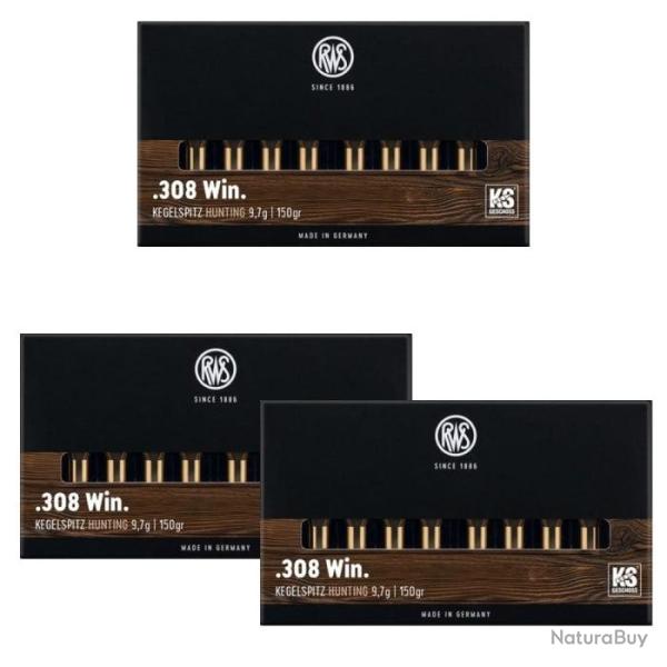 Balles RWS KS - Cal. 308 Win Mag - 150 / Par 3 / 308 Win MAG