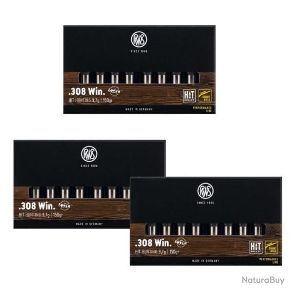 Balles RWS Short Rifle Hit - Cal. 308 Win Mag - 308 Win MAG / 150 / Par 3