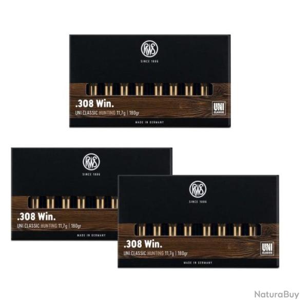 Balles RWS Uni Classic - Cal. 308 Win. - 308 Win MAG / 180 / Par 3