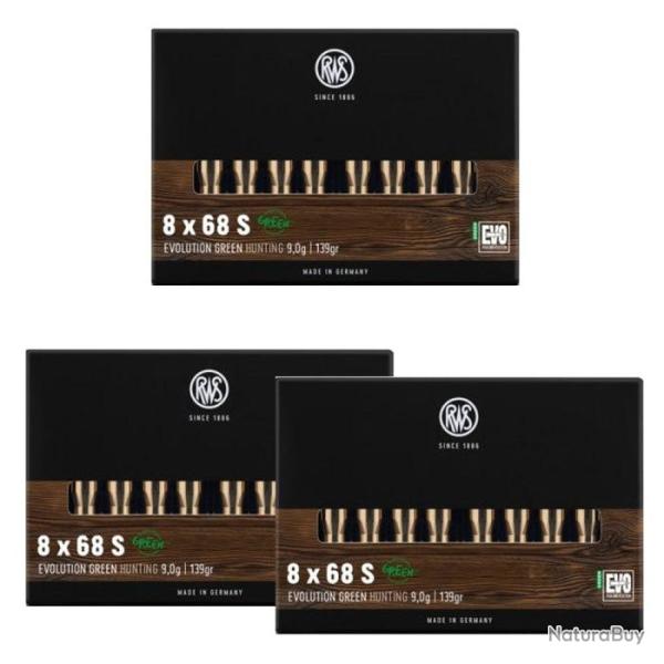 Balles RWS Evo Green - 8x68S / Par 3