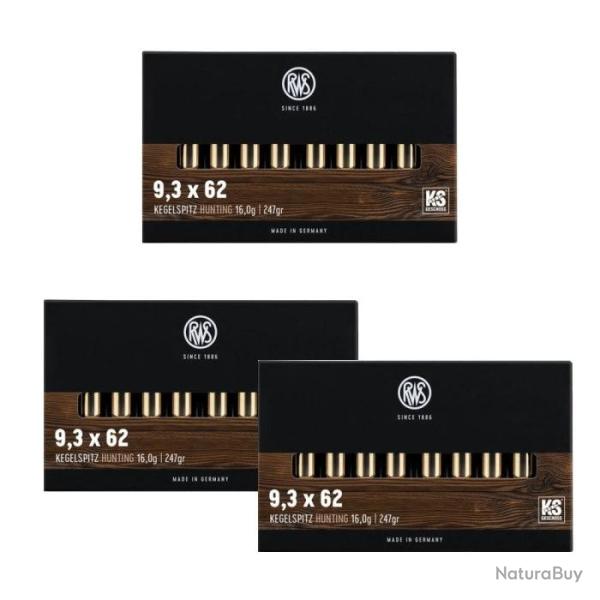 Balles RWS KS - Cal. 9.3x62 - 9.3x62 / 247 / Par 3
