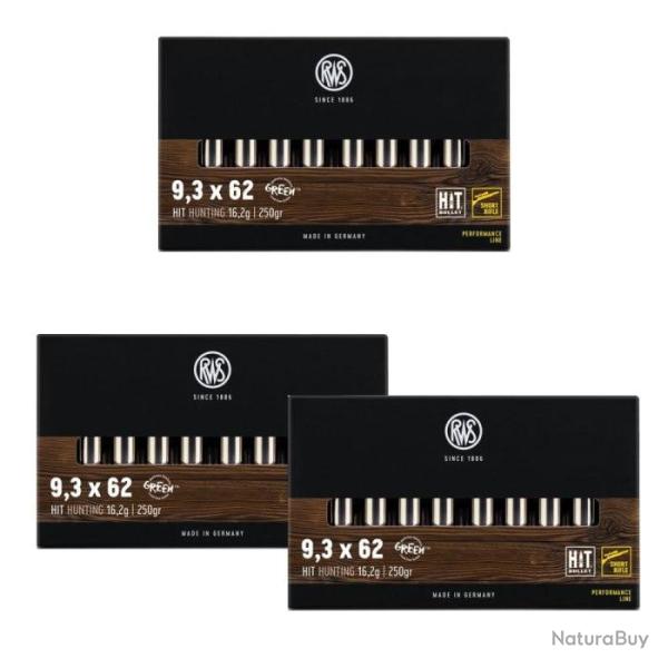 Balles RWS Short Rifle Hit - Cal. 9.3x62 - 9.3x62 / 250 / Par 3