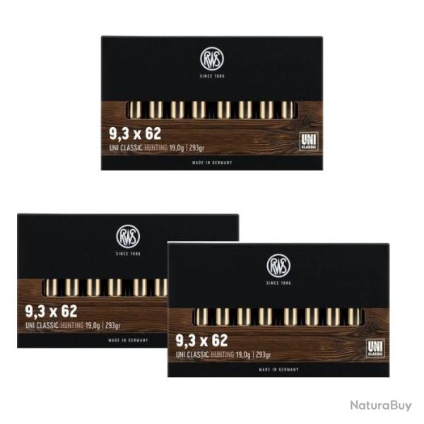 Balles RWS Uni Classic - Cal. 9.3x62 - 9.3x62 / 293 / Par 3
