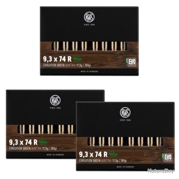 Balles RWS Evo Green - Cal. 9.3x74 R - 9.3x74R / Par 3