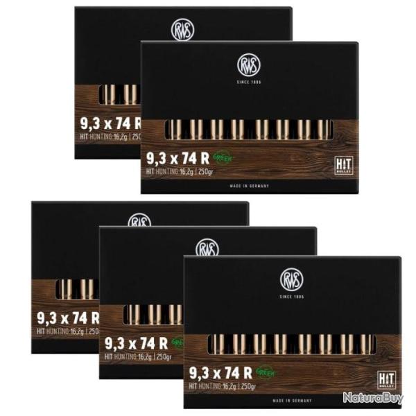 Balles RWS Hit - Cal. 9.3x74 R - Par 5 / 9.3x74R