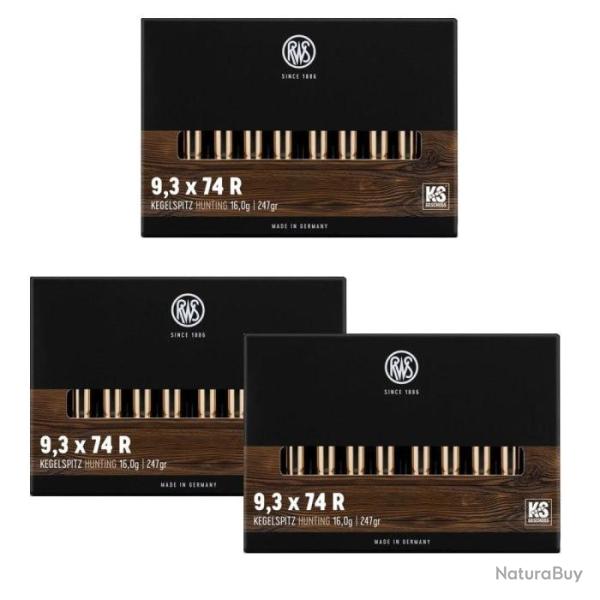 Balles RWS KS - Cal. 9.3x74 R - 9.3x74R / 247 / Par 3