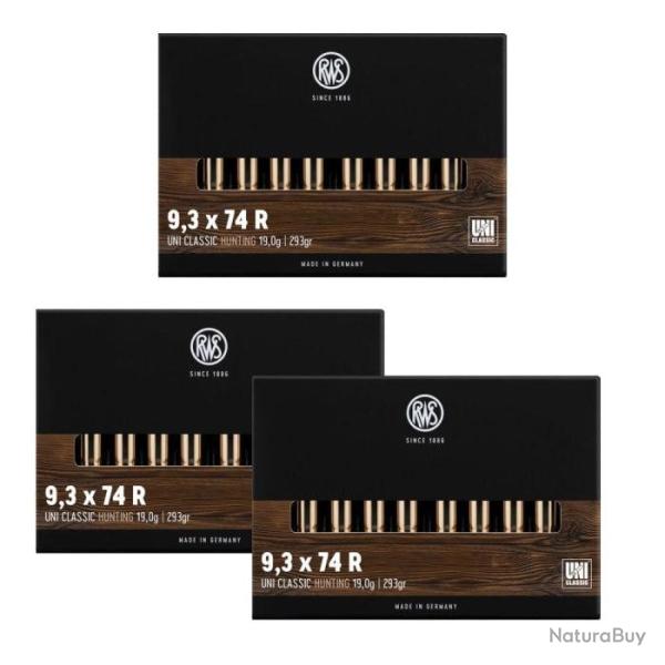 Balles RWS Uni Classic - Cal. 9.3x74 R - 293 / Par 3 / 9.3x74R
